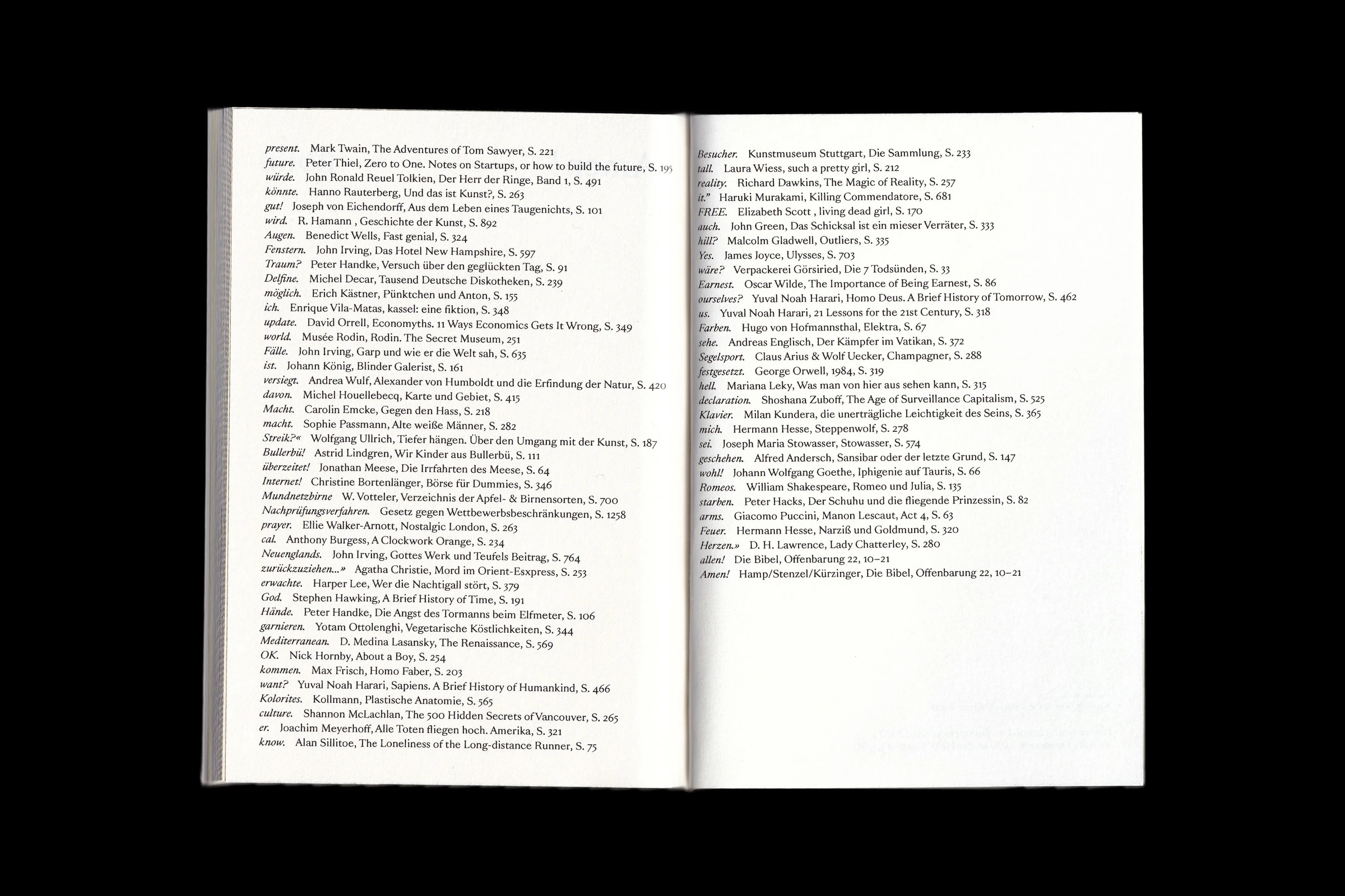 Scan of a two-column index of sources