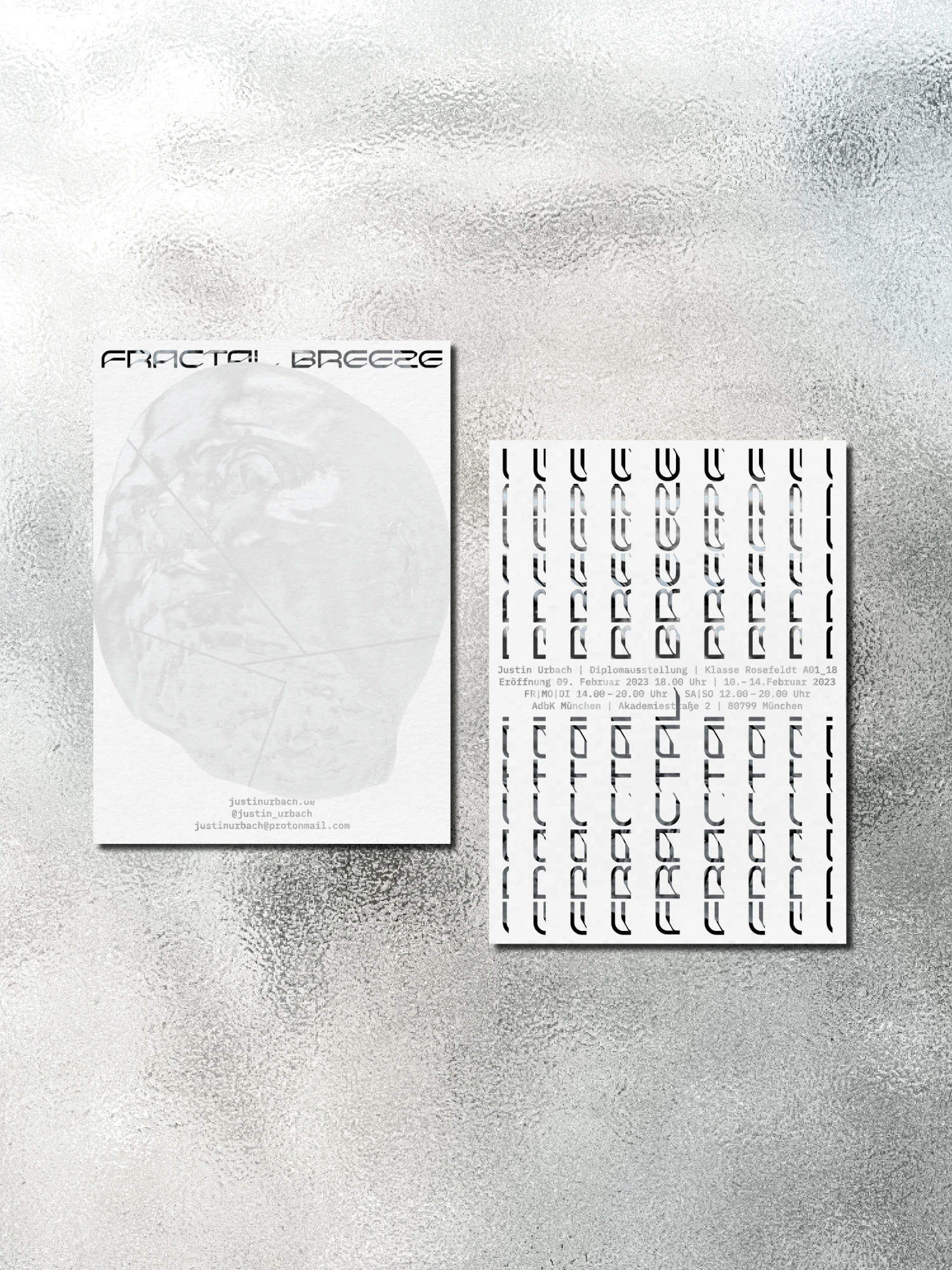 Fractal Breeze flyer on a silver background