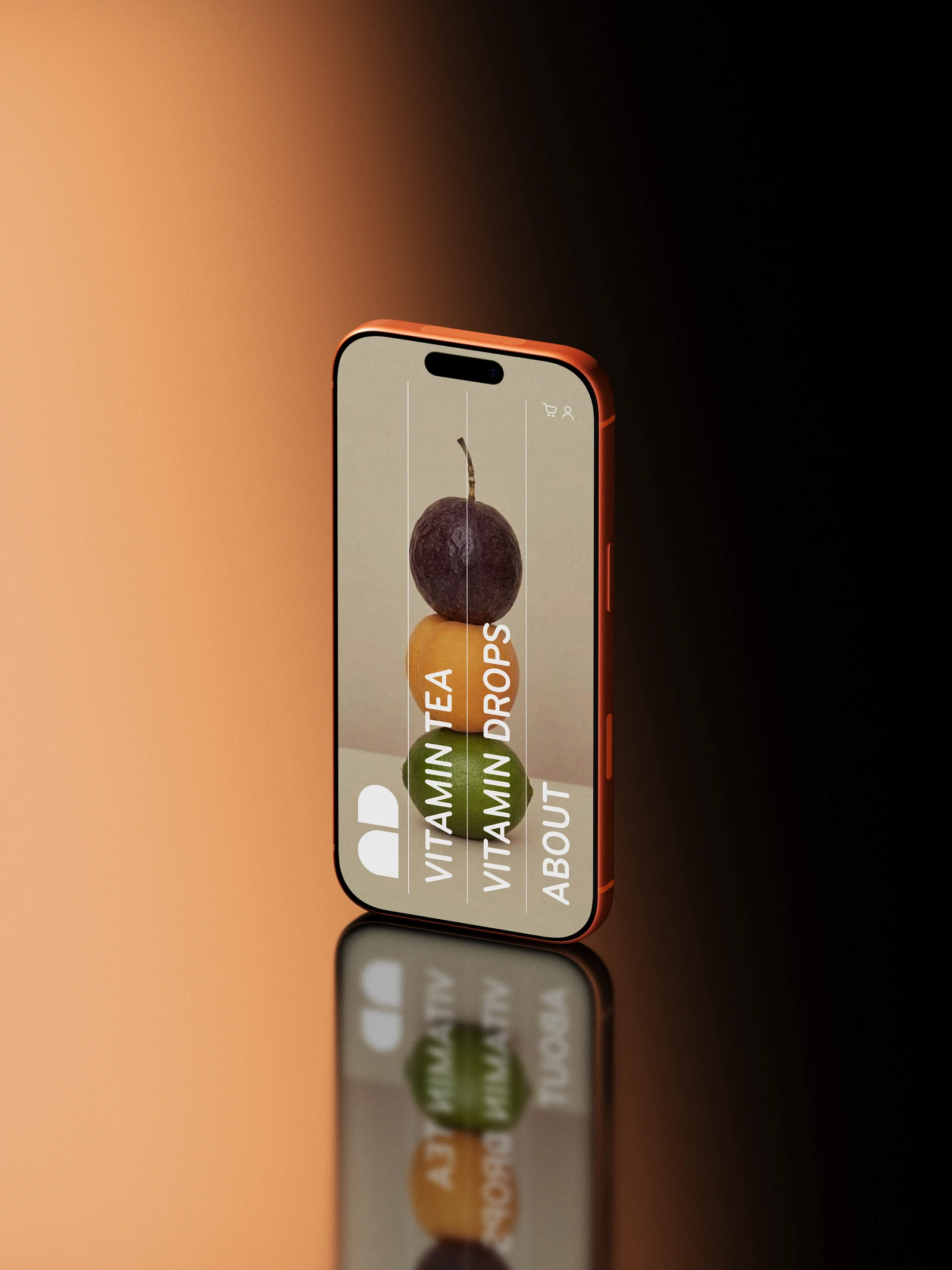 Smartphone showing the Vitamin Tea online shop