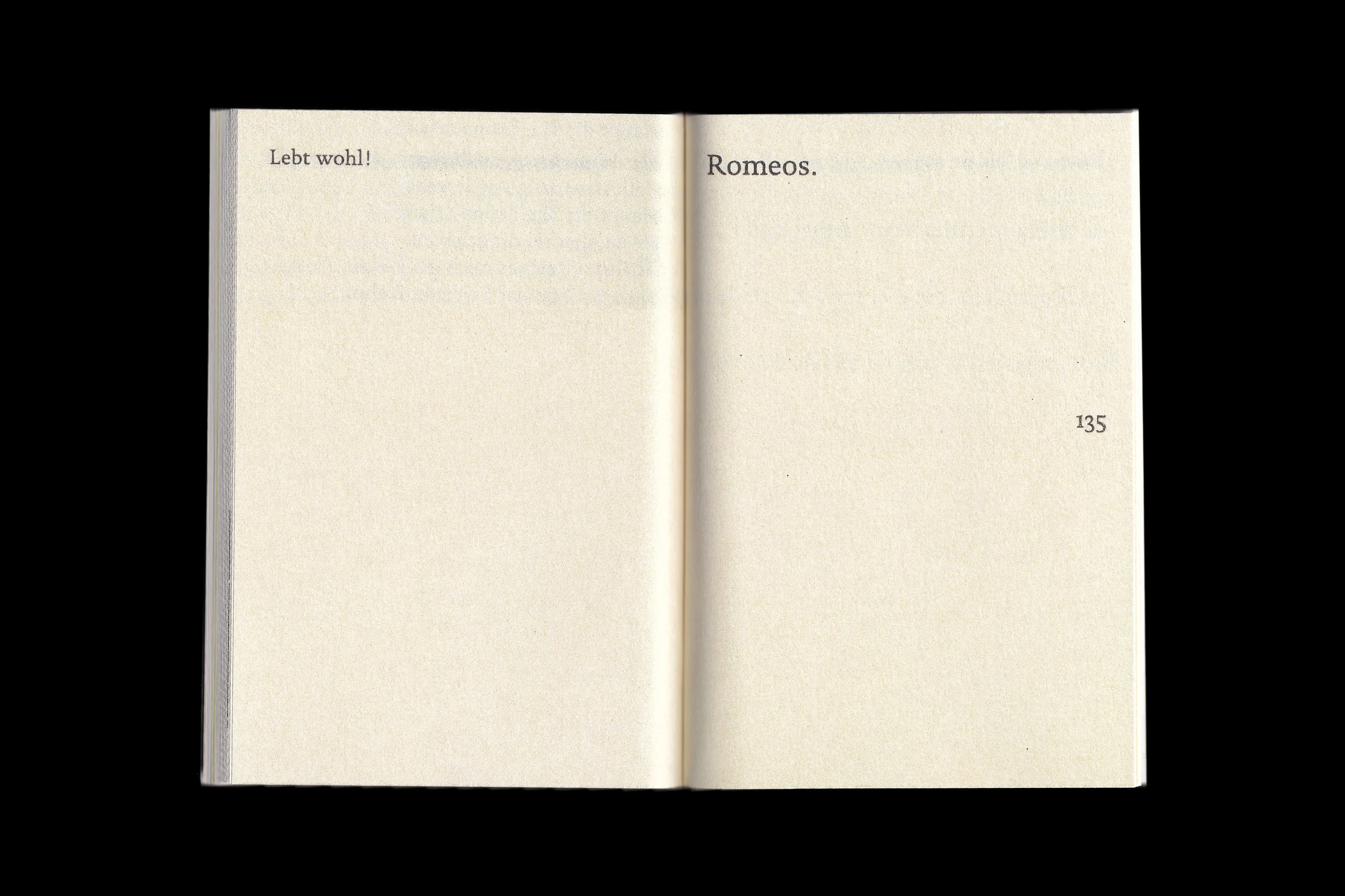 Scan of short words at the top of each page, including "Romeos."