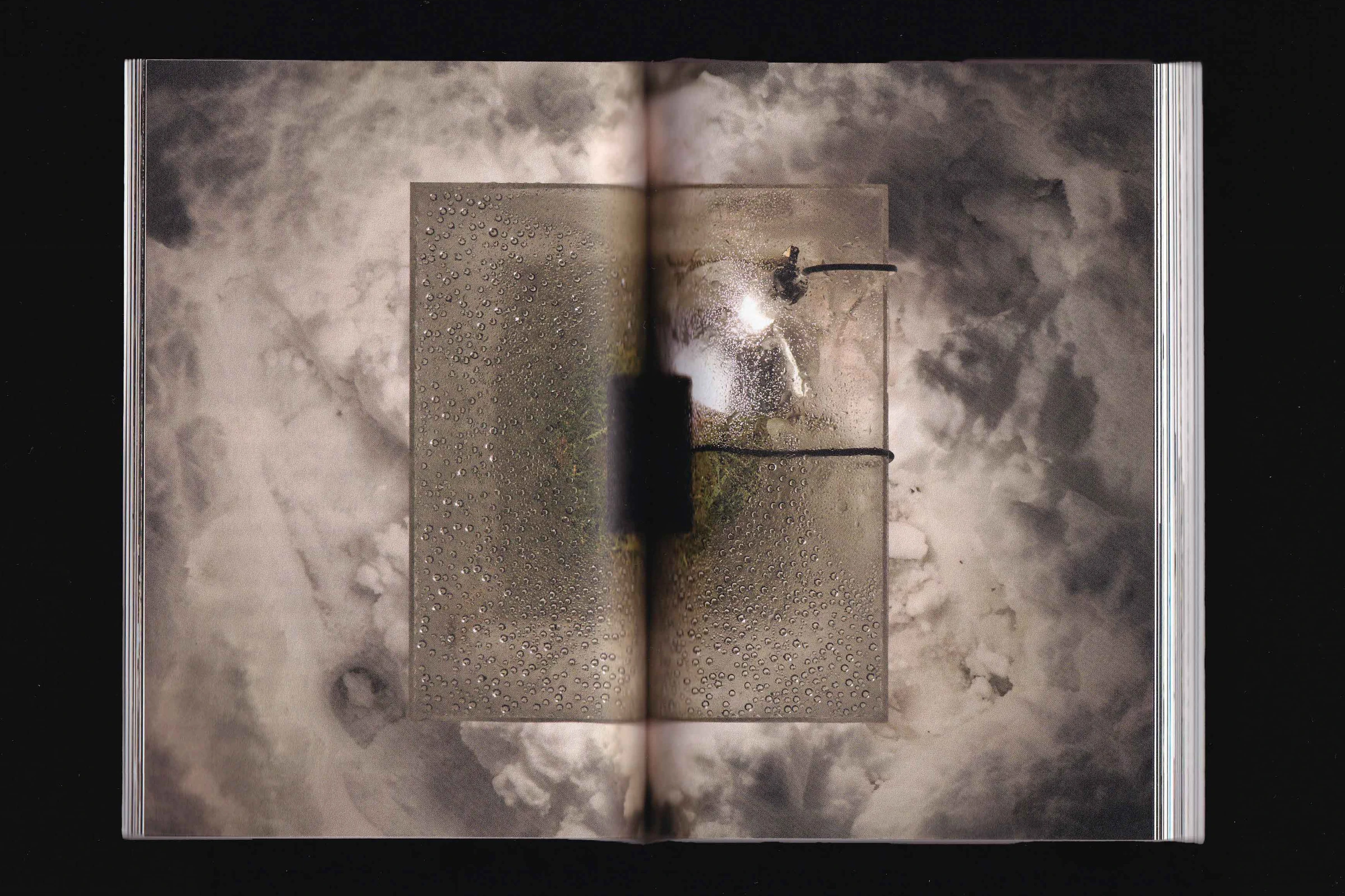 Spread with a photo of an object on snow